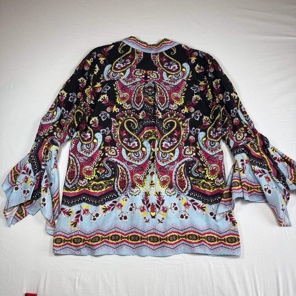 Boston Proper Button Down Blouse Flare - image 5